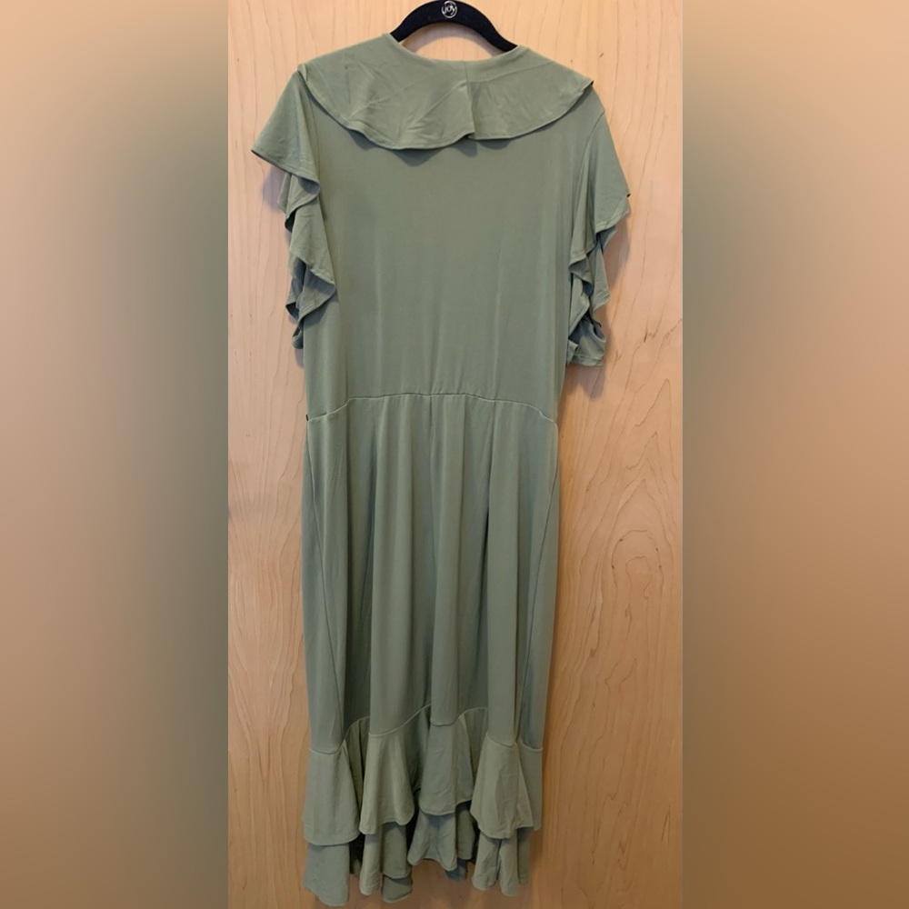NY Collection Flutter Sleeve Ruffle Dress - Picture 4 of 5